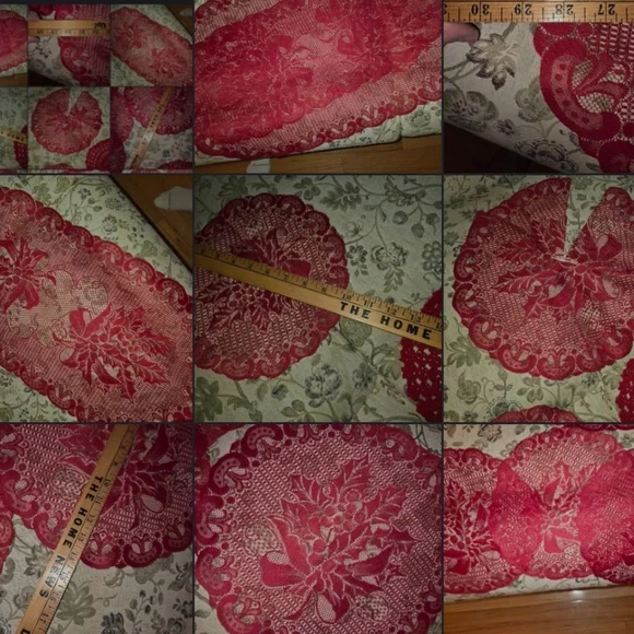 Red Lace Table Runner Set - Picture 1 of 9